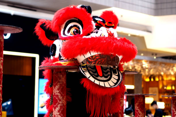 Chinese traditional lion dancing, lion dance head