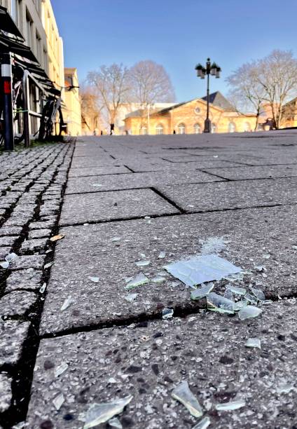 istock Glass splitters on pavement daytime in the city 2196275733