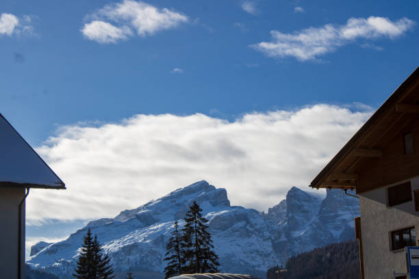 Scenic Views of the Gardenaccia highlands at La Villa in Valgardena, Southern Tyrol at the dolomites