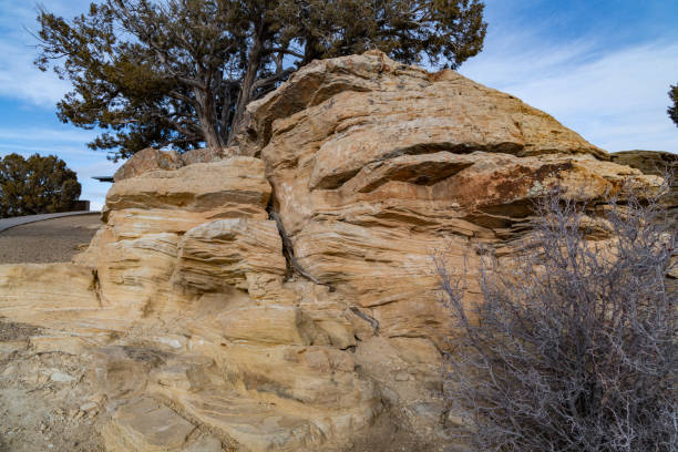 Utah Interstate roadside rock view in western USA, North America
