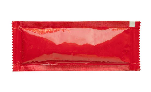 istock Blank red foil tomato ketchup sauce sachet package isolated on white background 2196283120