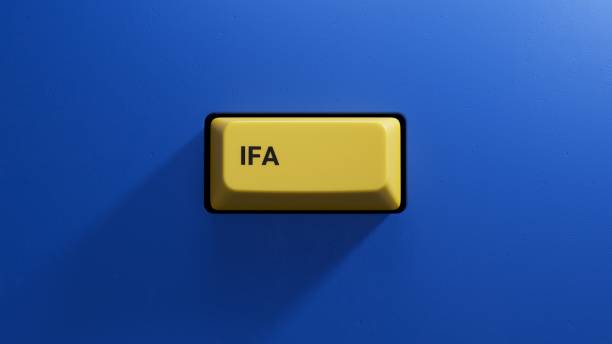 istock the word IFA is written on a yellow button structure.close up button of keyboard,Business Concept.3D rendering on blue background. 2196283678