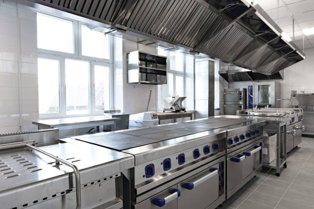 istock Modern commercial kitchen with stainless steel appliances and ample workspace for culinary creations 2196289851
