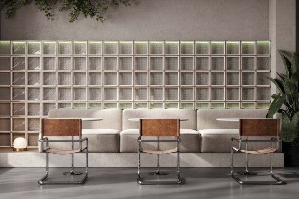 istock Minimalistic Scandinavian cafe interior design with natural morning light and modern decor 2196294458