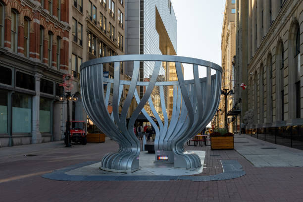 Ottawa, Canada - October 17, 2024: Sparks Street in Ottawa downtown. Lord Stanley's Gift Monument