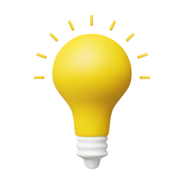 istock 3D vector rendering illustration of a yellow light bulb icon, minimalist style. symbol of idea or creativity Represents illumination or inspiration. Isolated on a white background 2196295754