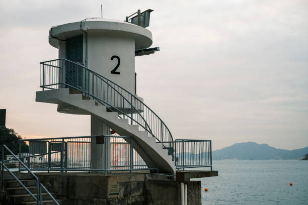 istock Lifeguard tower overlooking Stanley Beach in Hong Kong at sunset 2196296009