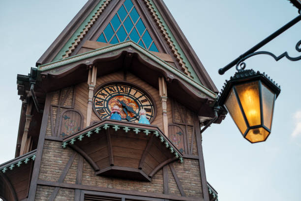 istock Clock tower detail highlighting intricate architecture at sunset 2196300604