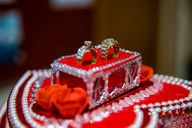 Beautiful wedding rings close up