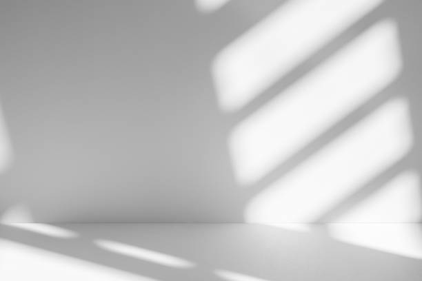 istock Wall interior background, studio and backdrops show products.with shadow from window color white . background for text insertion and presentation product 2196307782