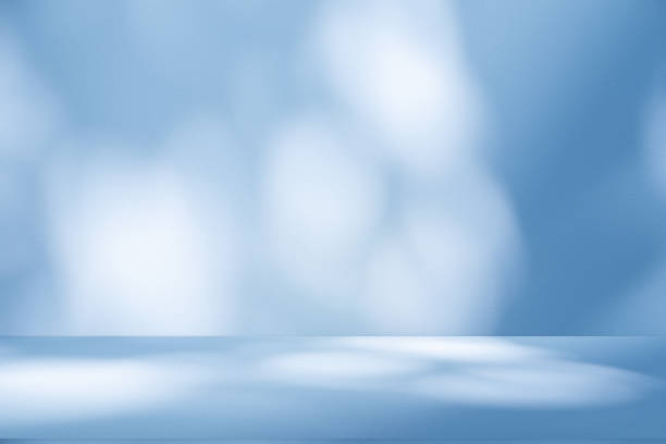 istock Wall interior background, studio and backdrops show products.with shadow from window color white and blue light. background for text insertion and presentation product 2196307794