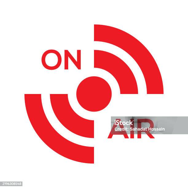 Live Rcording Sign On Air Sign Vector Illustration Studio Recording And Broadcasting ...