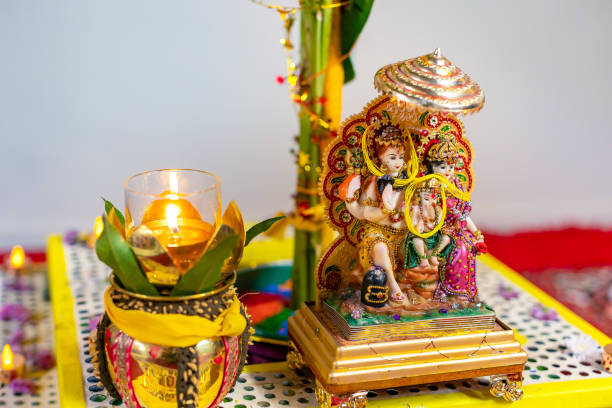istock Indian Hindu wedding ceremony ritual items close up 2196320602