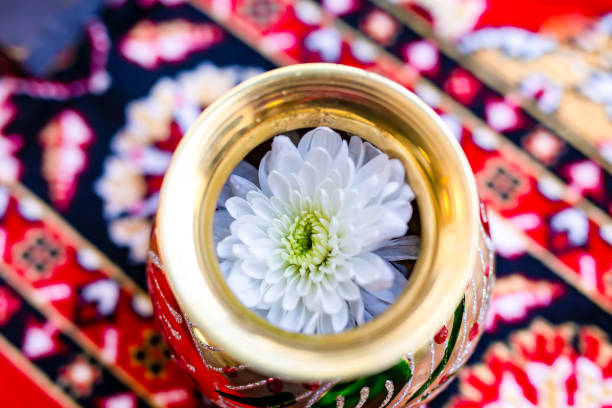 istock Indian Hindu wedding ceremony ritual items close up 2196321364