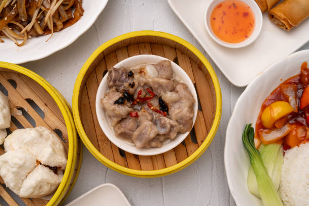 istock Steamed Spare Ribs with Black Bean Sauce in Bamboo Steamer 2196323220
