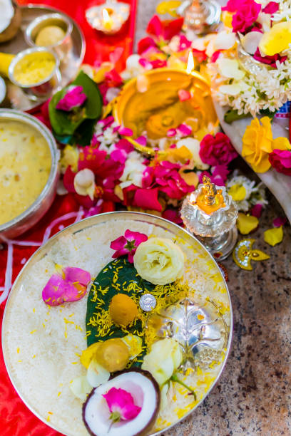 istock Indian Hindu wedding ceremony ritual items 2196324126