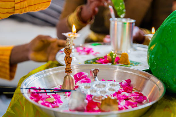 istock Indian Hindu wedding ceremony ritual items 2196326612