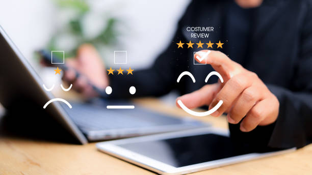 istock Customer review satisfaction feedback survey concept. Customer can evaluate quality of service leading to reputation ranking of business. 2196326888