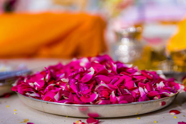 istock Indian Hindu wedding ceremony ritual items close up 2196328103