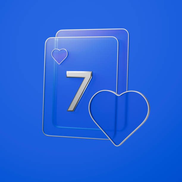 Six Of Hearts recycled playing card - Isolated (clipping path included)