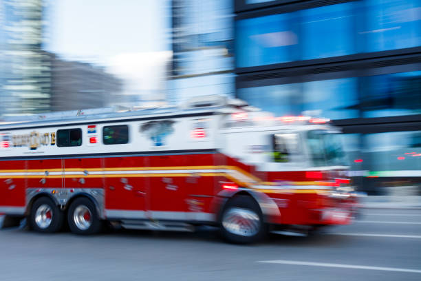 istock Fire truck rushing in New York 2196331610