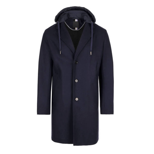 istock Elegant long men's dark blue coat 2196333667