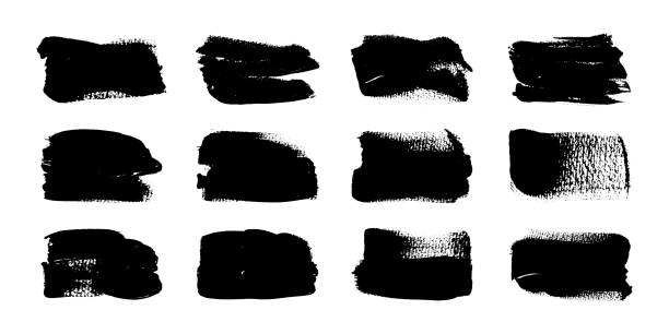 istock Grunge Brush Strokes and Lines Isolated on White Background. Creative brush lines with rough edges. Abstract freehand doodle line borders. Highlight splashes 2196336744
