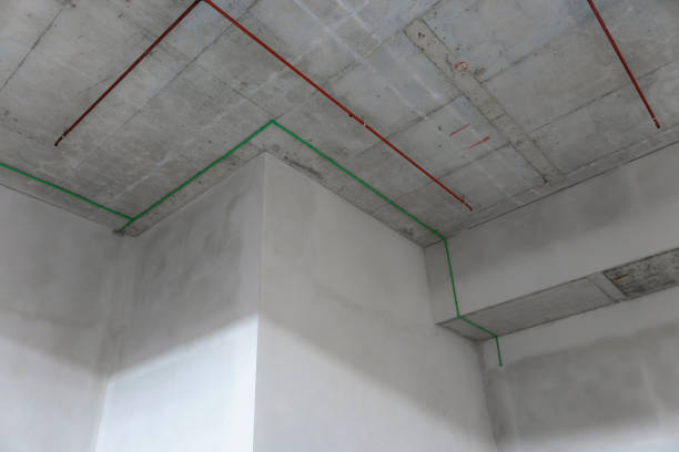 Public utilities within the construction of large buildings, such as electrical systems, fire hydrants in ceiling frames.