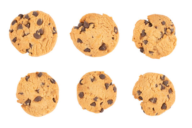 istock Cookies whith chocolate chips isolated on white background top view 2196338239