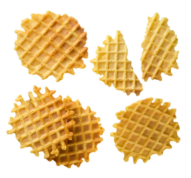 istock Set of waffles and halves on white background. Isolated 2196338367