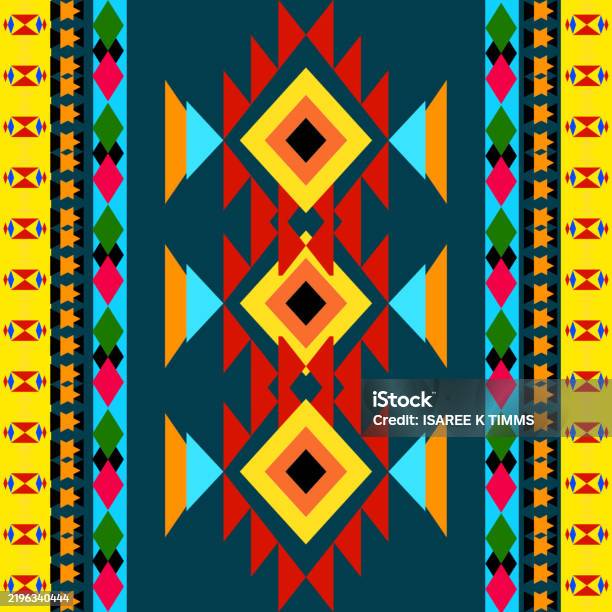 Aztec Pattern Diamond Ethnic Boho Aztec On Diamond Pattern Colourful Background Stock ...