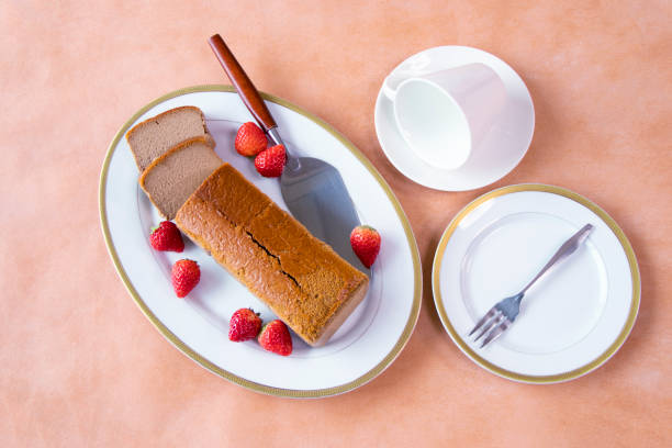 homemade coffee cheesecake and strawberry