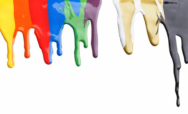 istock Colorful Paint Drips Create an Artistic Display on a White Background 2196343984