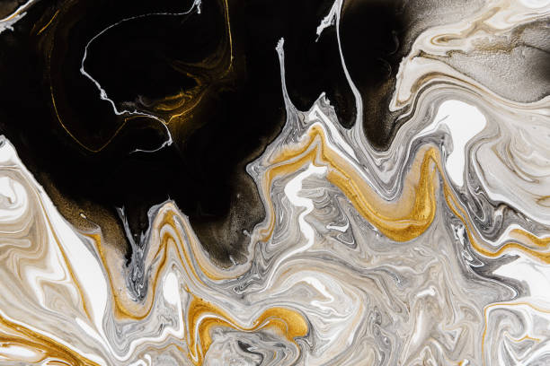 istock Colorful Abstract Design With Flowing Patterns in Black, White, Gray, and Gold Shades 2196344006