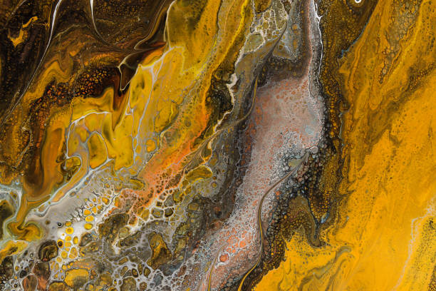 istock Bright Abstract Art Piece Showcasing Golden and Brown Hues With Intricate Patterns and Textures 2196344014