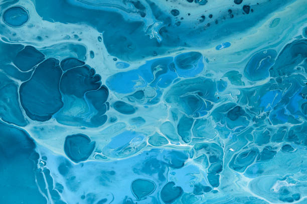 istock Abstract Blue Fluid Art Piece With Intricate Patterns Showcasing Varying Shades 2196344024