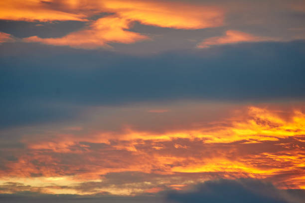 istock Red light from sunset in the clouds in late autumn 2196346168