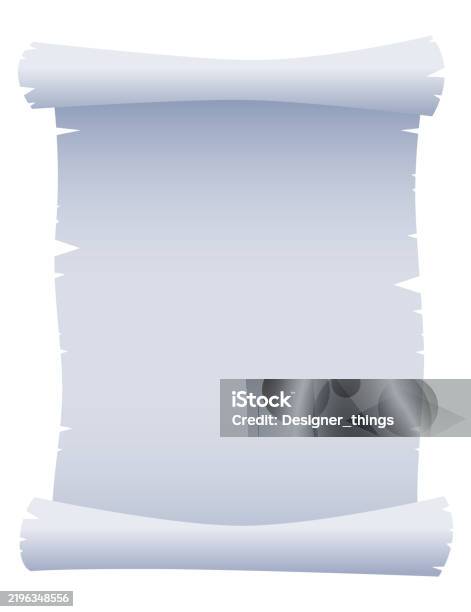 Antique Parchment Old Paper Scroll Isolated On White Vintage Scrolled ...