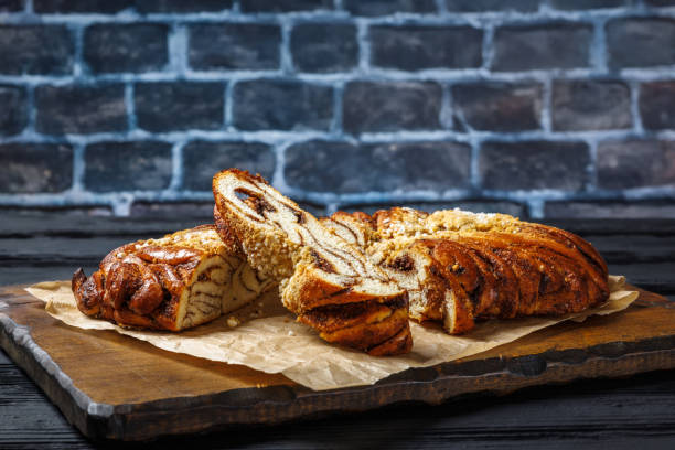 istock Cinnamon braided bread topped with pearl sugar 2196349353