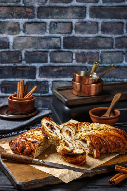 istock Cinnamon braided bread topped with pearl sugar 2196349733