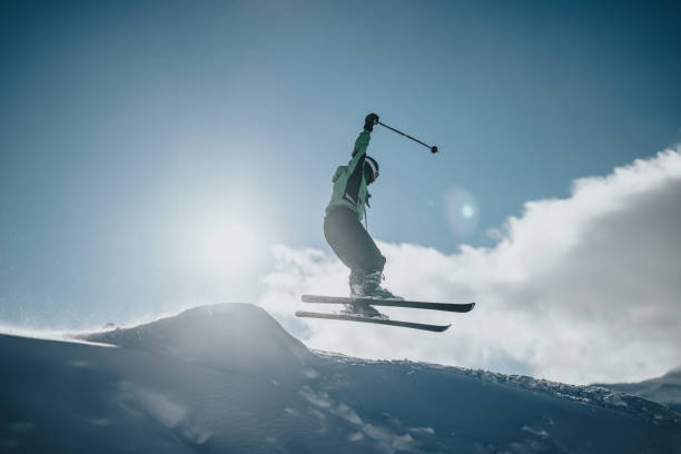 Snowboarder gets air off of jump