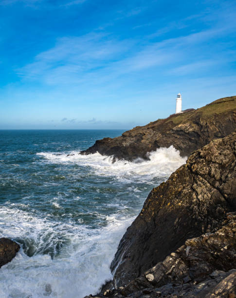 istock Rocky coast at Trevose Lighthouse in Cornwall 2196365056