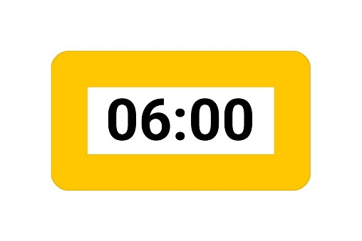 67oclock Rotation Coin Digital Clock Display With Orange Frame Showing 6 Oclock For Scheduling ...