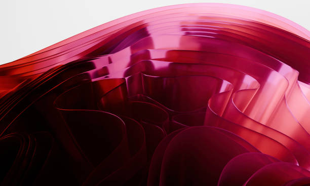istock Flowing Wave-Like Structures in Modern Abstract Design Featuring Vibrant Red and Pink Hues 2196365876