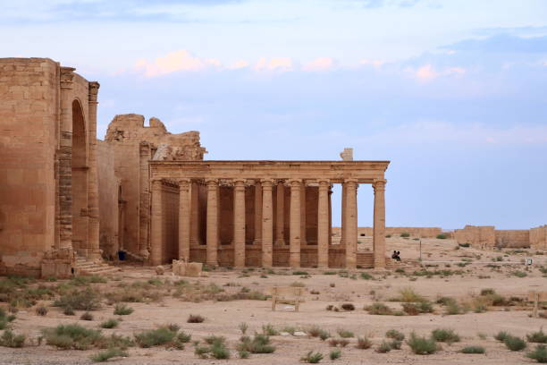 Hatra in Iraq - November 16 2024: people visit the ancient city in Upper Mesopotamia located in present-day eastern Nineveh Governorate