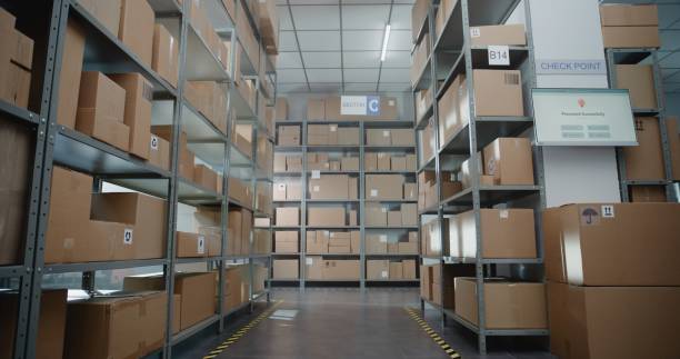 istock Sorting Facility, Storage of Online Store with E-Commerce Orders in Cardboard Boxes 2196368712