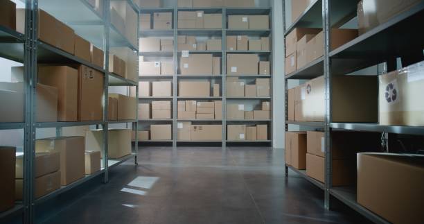 istock Sorting Facility, Storage of Online Store with E-Commerce Orders in Cardboard Boxes 2196369994