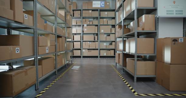 istock Sorting Facility, Storage of Online Store with E-Commerce Orders in Cardboard Boxes 2196370415
