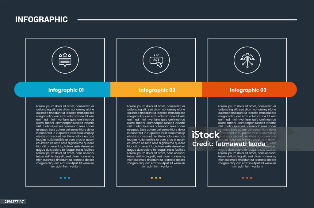 Visual Process Outlines Process Stages Workflow Infographic Dark Outline For Slide Presentation ...