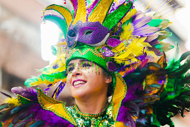 Badajoz, Spain, sunday. February 13 2024. Carnival parade through the streets of Badajoz
